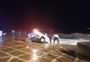 Multi agency rescue as car is swept out to sea at Sidmouth
