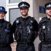 PCSO Sarah Reece, PC Ross Buckler and PC Tom Driver from the Sidmouth Neighbourhood Team