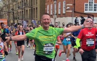 Sidmouth Running Club members run in the London Marathon