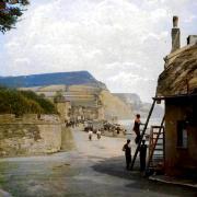 Old photo of Sidmouth, coloured by Paul Kent
