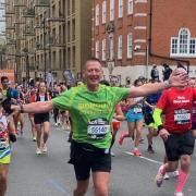 Sidmouth Running Club members run in the London Marathon