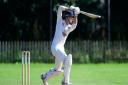 Cameron Kidd of Whimple CC plays a shot   during the Devon Cricket League - C Division East match between Whimple CC and Clyst St. George CC at Whimple Cricket Club on 14 Aug. Photo: Tom Sandberg/PPAUK