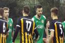 The players shake hands before Axminster Town v Sidmouth Town. Picture: Sam Cooper