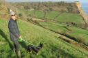 Nicola Westlake overlooking her farm on this side of Salcombe Regis Valley