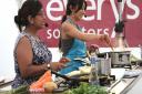 Saira Hamilton and Tina Chauhan-Challis demonstrating their skills at last year's Ottery St Mary Food and Families Festival. Ref sho 5711-25-14SH Picture: Simon Horn