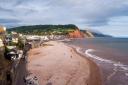 Sidmouth beach and seafront from Peak Hill
