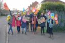 Picket line outside Exmouth Community College