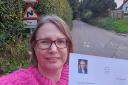 Cllr Jess Bailey leafleting in Ottery St Mary in the days before the planning committee meeting