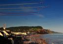 The Red Arrows over Sidmouth at a previous year's Airshow