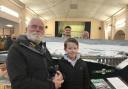 Peter Hudson with grandson Harvey at the model railway exhibition