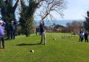 On the tee at Sidmouth GC