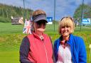 Jane Renken (L) and Gerri Whitrow (R) getting into the red, white and blue mode