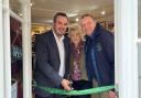 Simon Jupp cuts the ribbon at the new Fearne Animal Sanctuary charity shop in Sidmouth