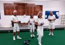 Indoor practise for Sidmouth bowlers