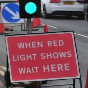 Temporary traffic lights will be used to control traffic during the gas pipe works