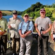 Winners of the Kennick Flyfishers competition at Clatworthy from L to R Chris Bolt, Dennis Jones, Alan Riddell,  Darren Penfold and Peter Brown