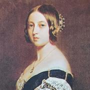 Portrait of Queen Victoria 1st made by Winterhalter in 1842.