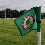 A Sidmouth Town corner flag at Manstone Lane. Picture: ARCHANT