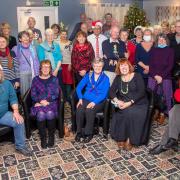 Staff and volunteers of Sidmouth Voluntary Services who enjoyed a Christmas Party at their Twyford House HQ on Friday 3rd December. 
Photo by Tony Charnock