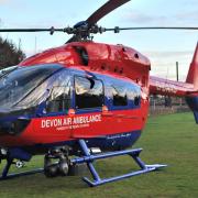 The Devon Air Ambulance on The Ham.