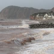 Stormy seas at Sidmouth.