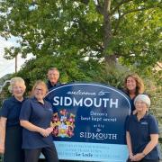Sidmouth's Tourist Information Centre team, who are welcoming large numbers of visitors to the town