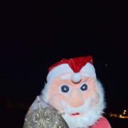 Santa with a Thornback Ray caught at Seaton