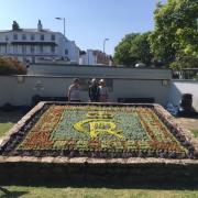 Sidmouth in Bloom's coronation display