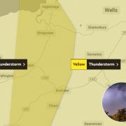 A yellow thunderstorm warning has been issued.