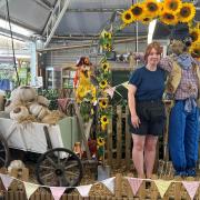 Lucy Wederell at Otter’s scarecrow display