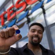 Shoppers can vote with blue tokens they receive at the checkout