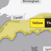 The yellow thunder warning runs from 5am to 12 noon tomorrow (Tuesday, November 14). Picture: Met Office