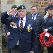 A solemn moment at the war memorial on Remembrance Sunday