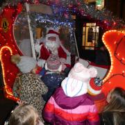 Santa meeting local children in Sidmouth last year