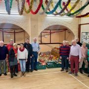 The group who wrapped presents and made up hampers at Sidford Hall