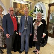 Professor Brian Golding, third from left, with members of East Devon Luncheon Club