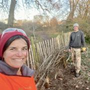 Kati FitzHenry from Friends of The Byes and Graham Hutchinson from Sidmouth Arboretum.
