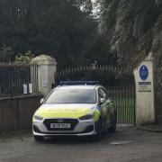 Devon and Cornwall Police car at Blackmore Gardens, Sidmouth