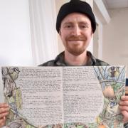 Alex Boon with his nature journal