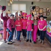 Charlie Jackson, centre, with supporters at Sidmouth's Wear A Hat Day