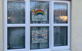 Rainbow art by Grace and Lily from Manstone Avenue Picture: Rosanna Rose